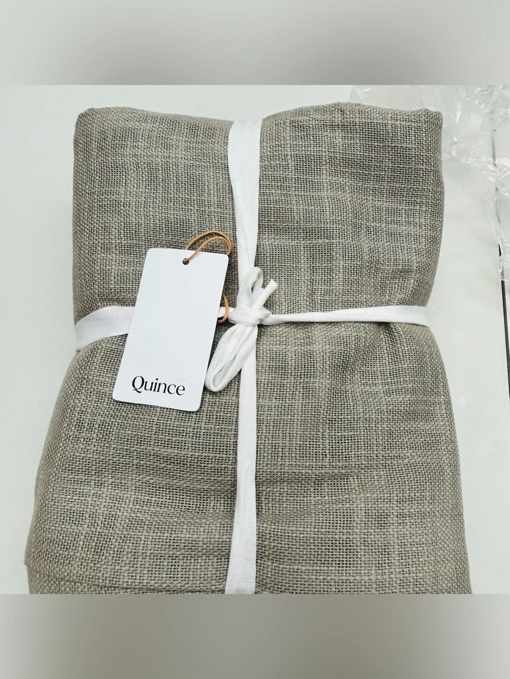 NWT QUINCE Set Of 48x84 Cotton Sheer Curtains Grey 0517